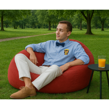 Sedací vak guľa semišová červená
