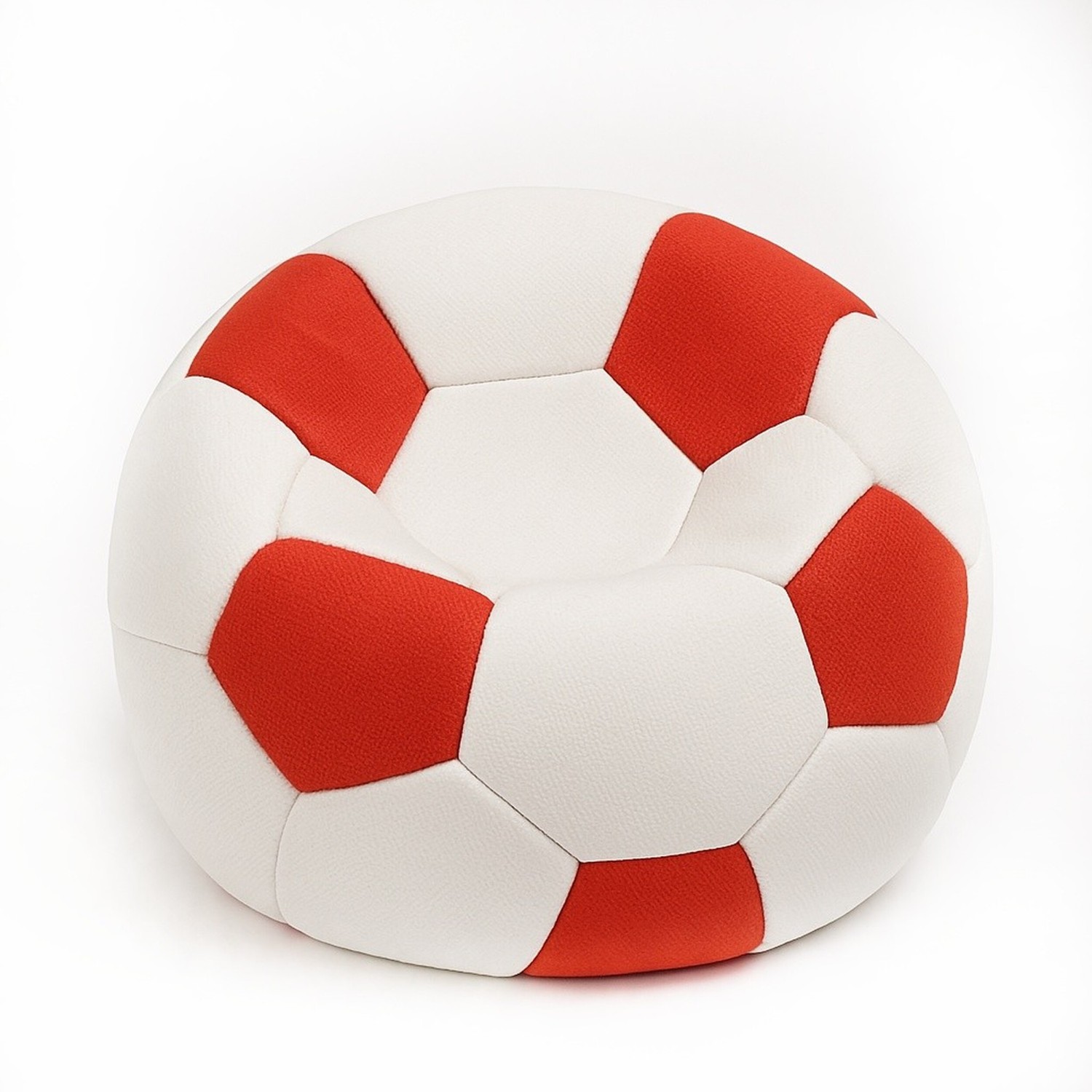 Sedací vak futbalová lopta malá bieločervená EMI