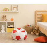 Sedací vak futbalová lopta malá bieločervená EMI