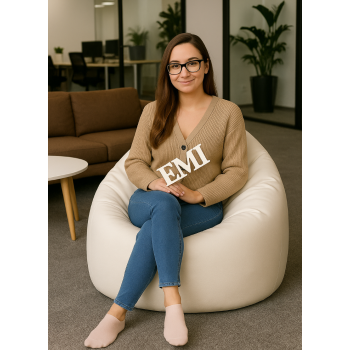 Sedací vak hruška biela