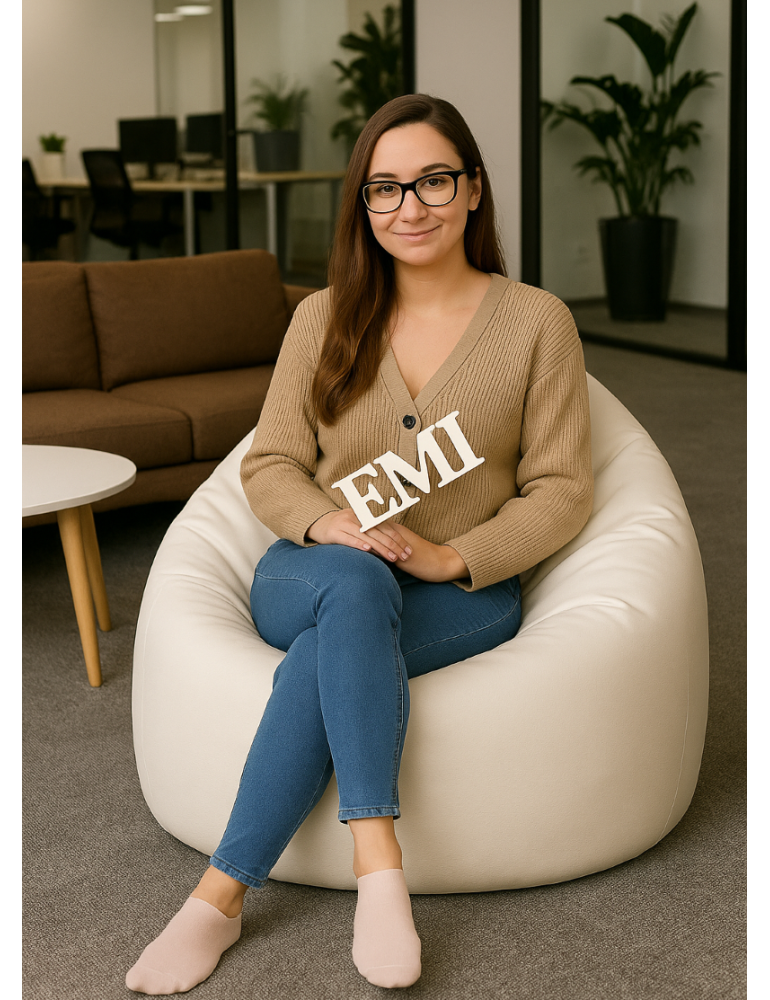 Sedací vak hruška biela