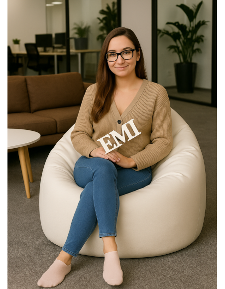 Sedací vak hruška biela