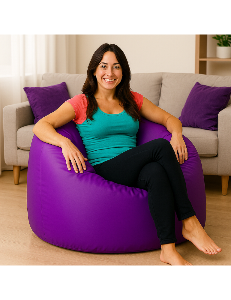 Sedací vak hruška fialová EMI