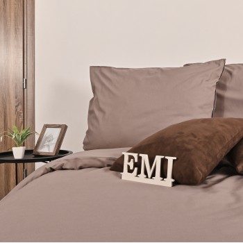 Lenjerie de pat din bumbac Latte EMI