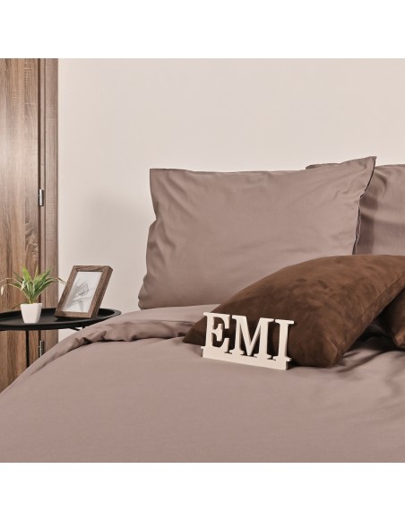 Lenjerie de pat din bumbac Latte EMI