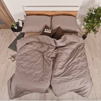 Lenjerie de pat din bumbac Latte EMI