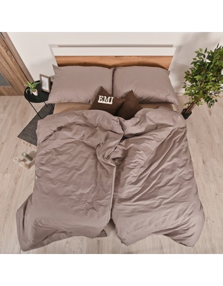 Lenjerie de pat din bumbac Latte EMI