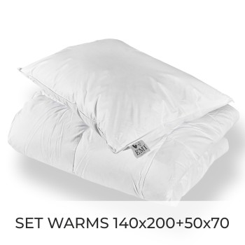 Set cu pilotă cu pene Warms și pernă 140x200 + 50x70 EMI