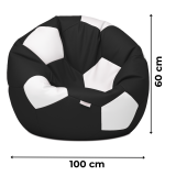 Scaune sac mingea de fotbal alb-negru EMI
