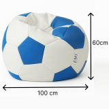 Scaun sac mingea de fotbal alb albastru EM