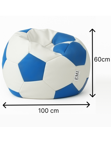 Scaun sac mingea de fotbal alb albastru EM