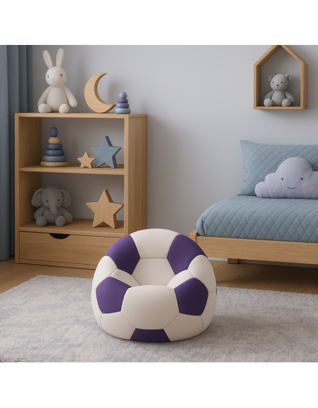 Seating sac mingea de fotbal mici alb și violet EMI
