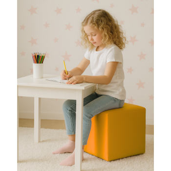 Scaun sac taburet cub galben EMI