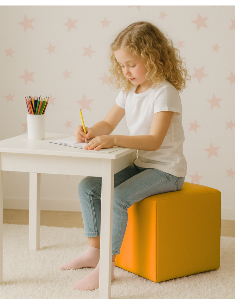 Scaun sac taburet cub galben EMI Scaun sac taburet cub galben EMI