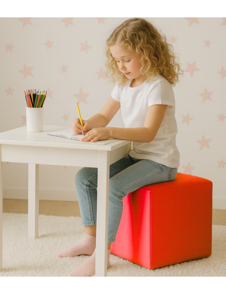 Scaun sac taburet cub roșu EMI Scaun sac taburet cub roșu EMI