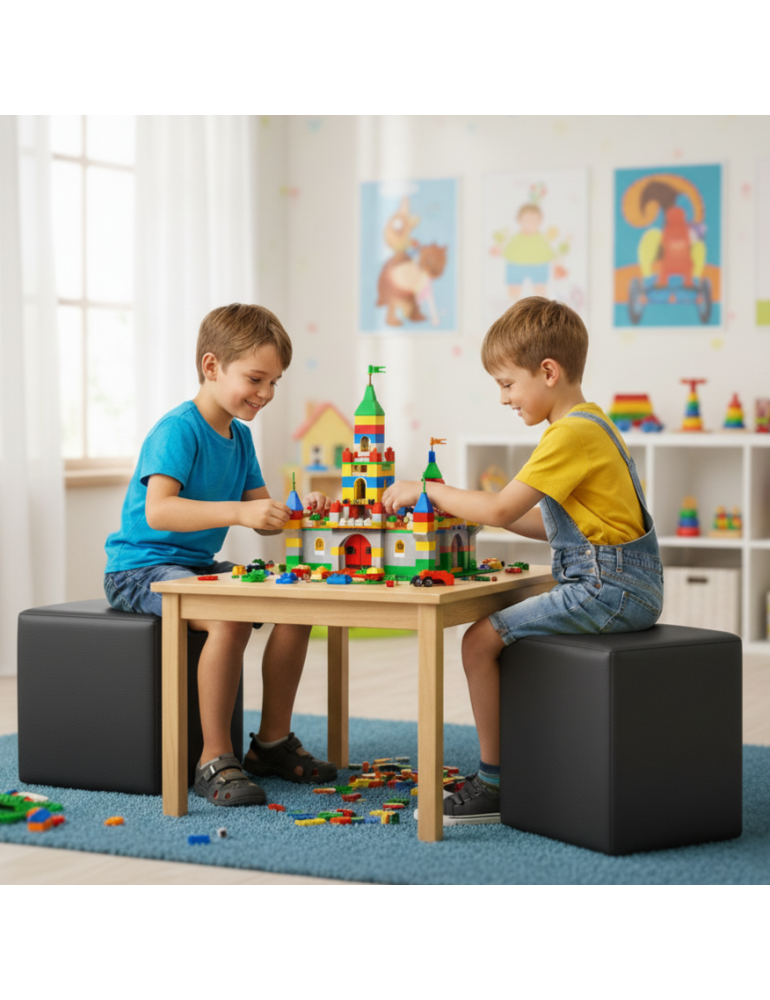 Scaun sac taburet cub negru EMI Scaun sac taburet cub negru EMI