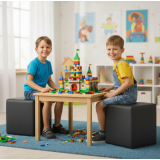Scaun sac taburet cub negru EMI