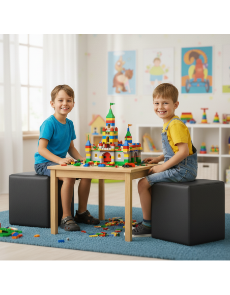 Scaun sac taburet cub negru EMI