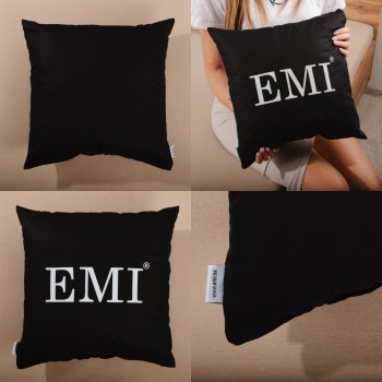 Pernă 40x40 imprimată negru EMI