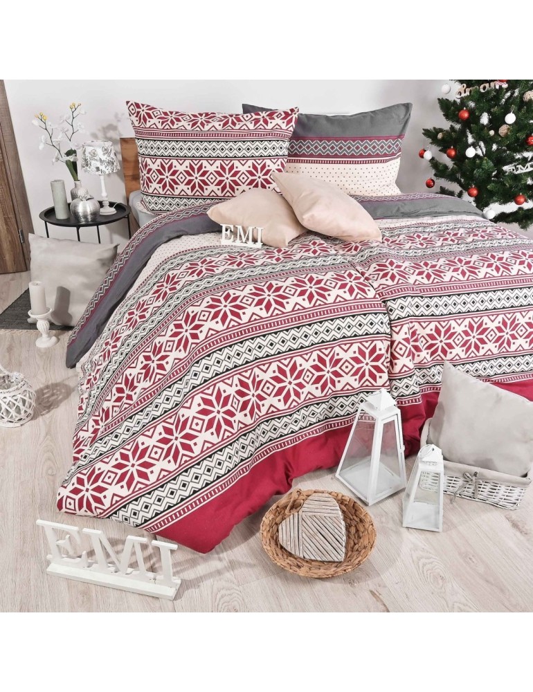 Lenjerie de pat din bumbac de Crăciun Domis EMI