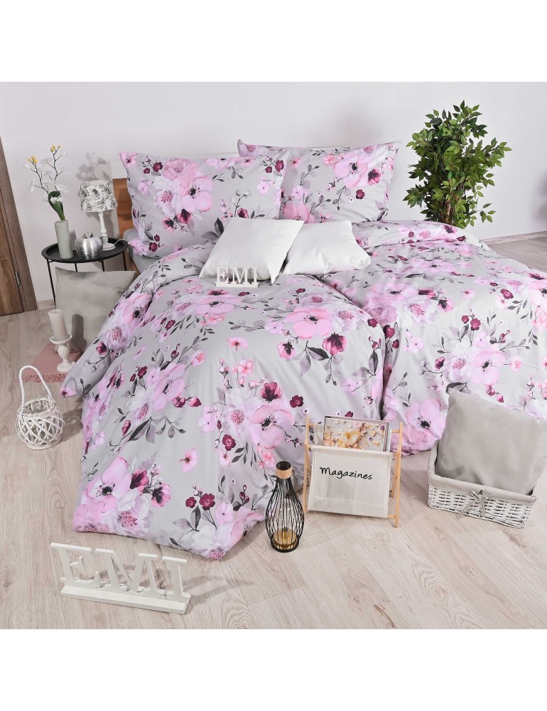 Lenjerie de pat din flanel Nelly gri EMI