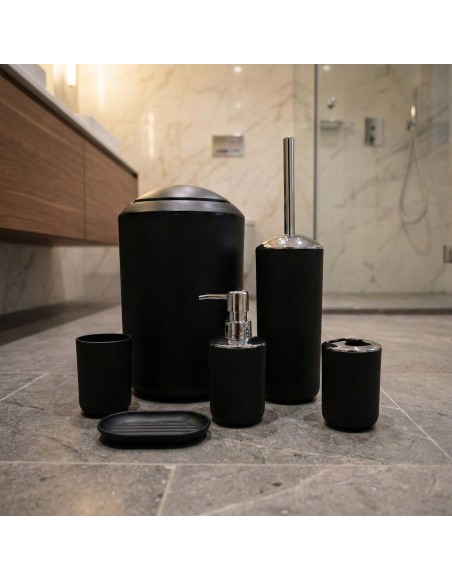 Set de accesorii pentru baie Levi negru EMI