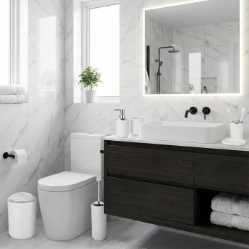 Set de accesorii pentru baie Levi alb EMI