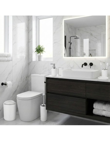 Set de accesorii pentru baie Levi alb EMI