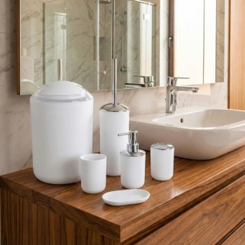 Set de accesorii pentru baie Levi alb EMI