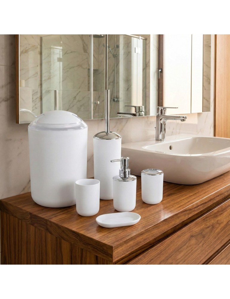 Set de accesorii pentru baie Levi alb EMI