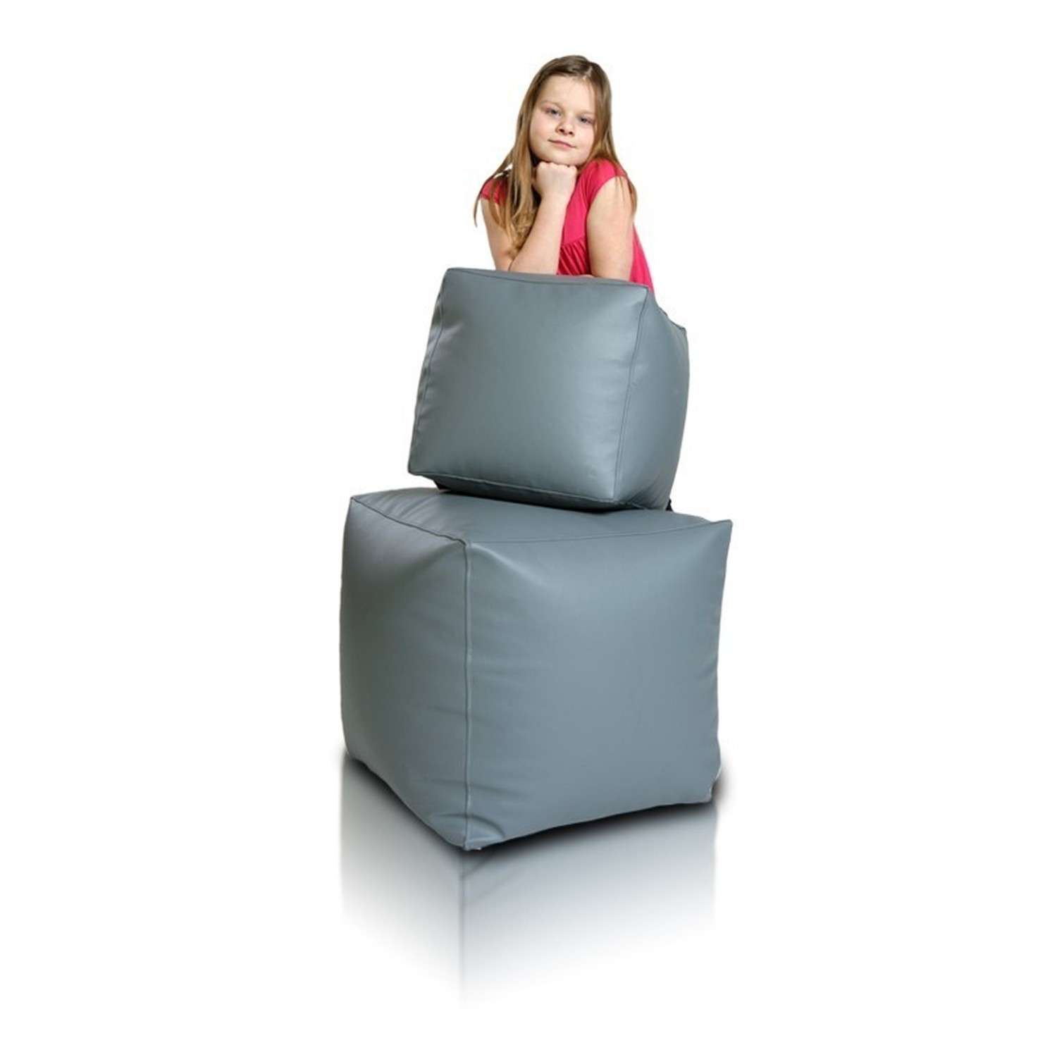 Scaun sac taburet cub mare gri EMI