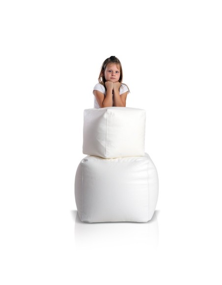 Scaun sac taburet cub mic alb EMI