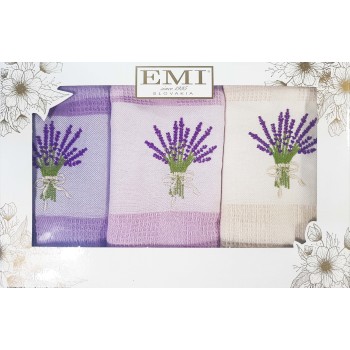 Utierky vaflové na riad levanduľa set 3 ks EMI