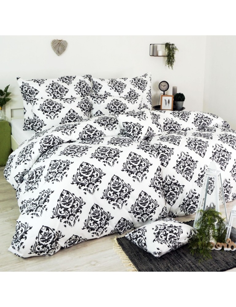 lenjerie_pat_alb_negru_bumbac_100_deluxe_emi