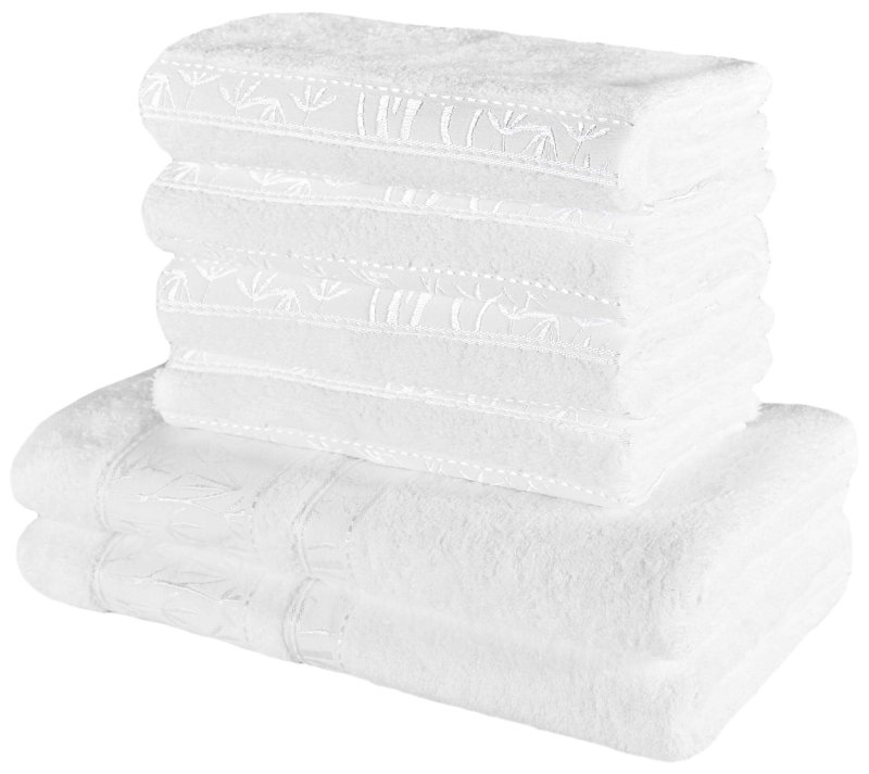 set bielych bamboo uterakov a osusiek