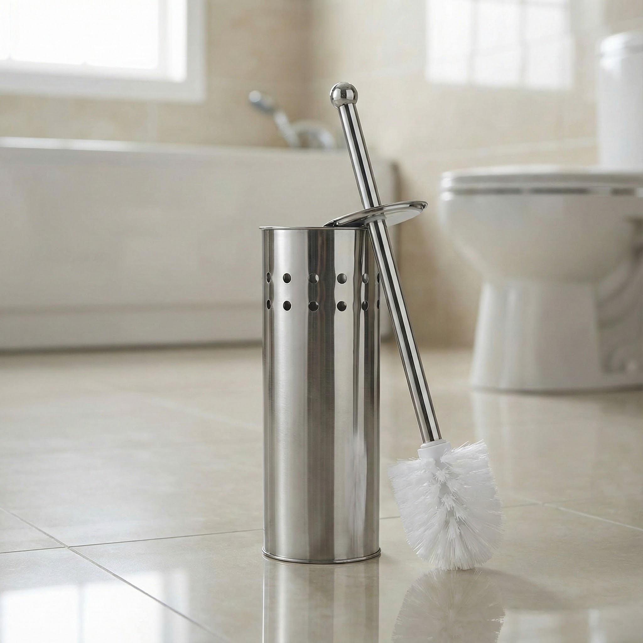 elegantná nerezová WC kefa