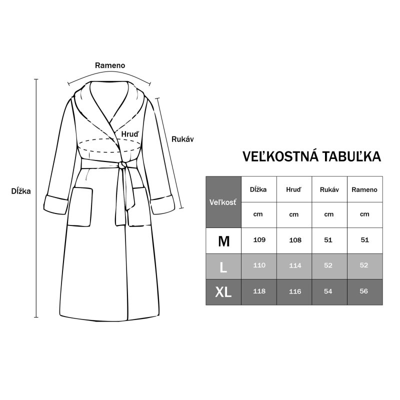 velkostna tabulka zupan biely