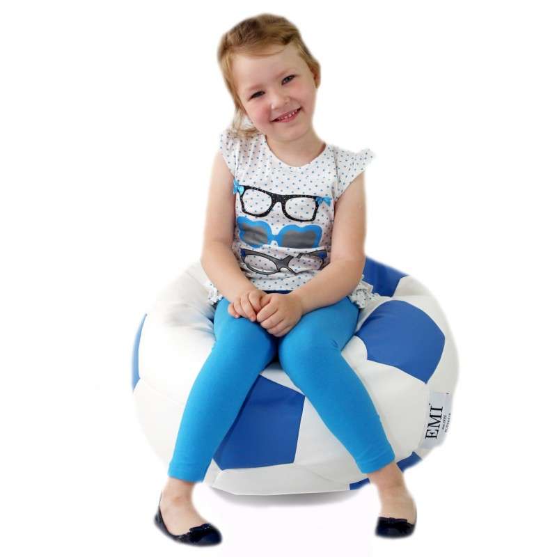 sedaci vak futbalova lopta bielomodry