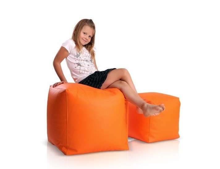 sedaci vak taburetka kocka oranzova