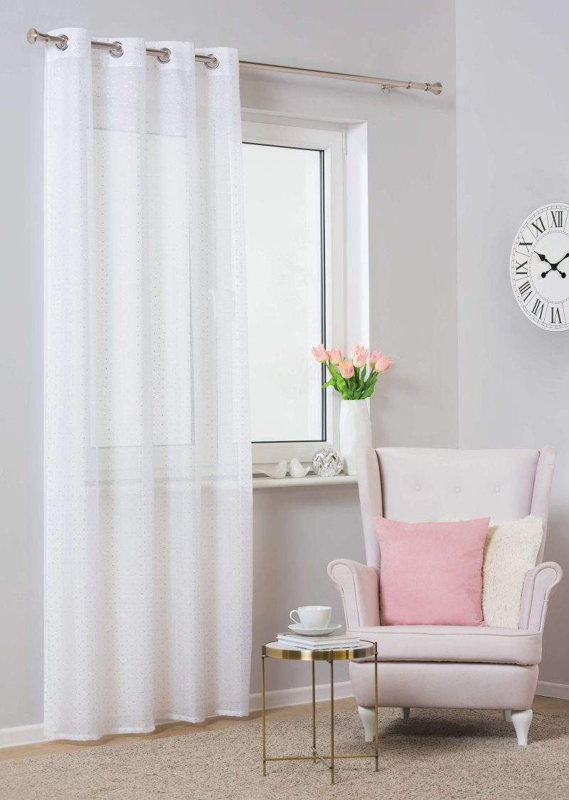 biela záclona so vzorom 140 x 250 cm