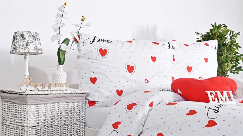 bavlnené obliečky so srdiečkami