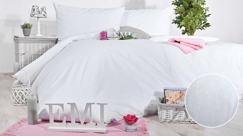 biele obliecky so vzorom