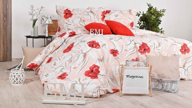 Kvietky čierne bavlnene_postelne_obliecky