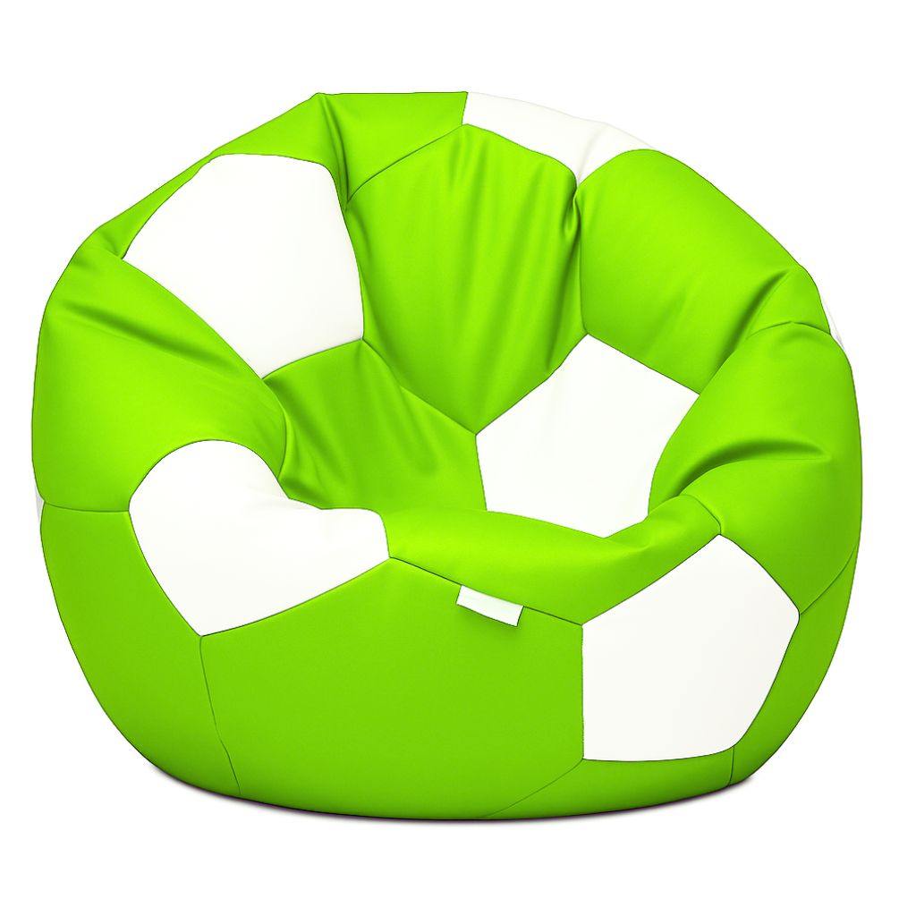 sedaci vak futbalova lopta limetkovobiela