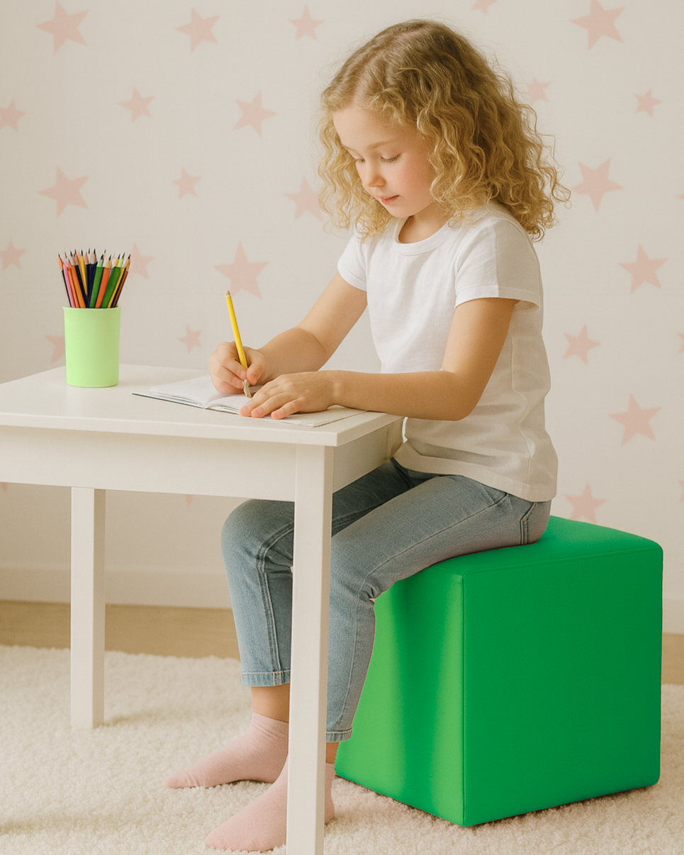 sedaci vak taburetka kocka zelena