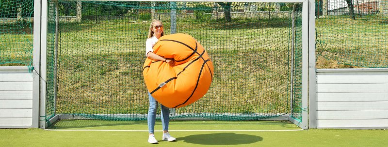 sedací vak v tvare basketbalky